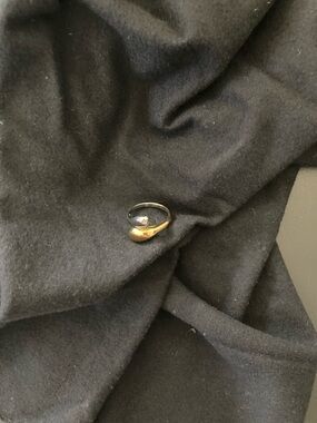 Brook & Bloom Gold and Silver Adjustable Minimalist Teardrop Ring